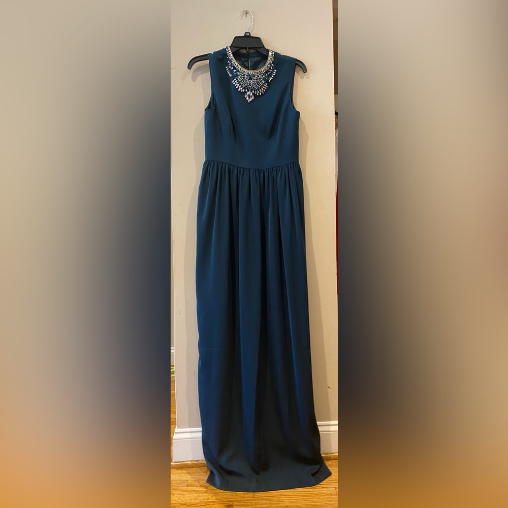 Ted Baker green beaded maxi dress with embellishment! Perfect for the holidays!